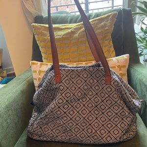 Sole Society Black & White w/ brown leather strap